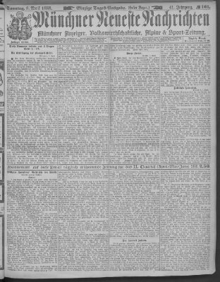 Münchner neueste Nachrichten Sonntag 8. April 1888