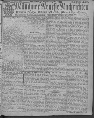 Münchner neueste Nachrichten Montag 30. April 1888