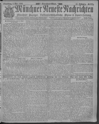 Münchner neueste Nachrichten Dienstag 8. Mai 1888