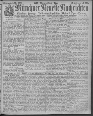 Münchner neueste Nachrichten Mittwoch 9. Mai 1888