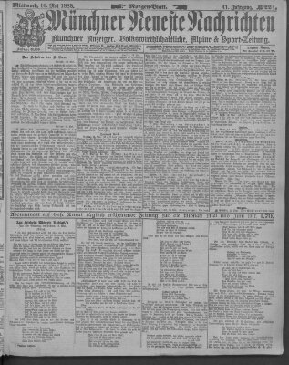 Münchner neueste Nachrichten Mittwoch 16. Mai 1888