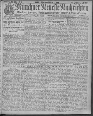 Münchner neueste Nachrichten Freitag 18. Mai 1888