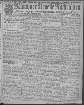 Münchner neueste Nachrichten Sonntag 20. Mai 1888