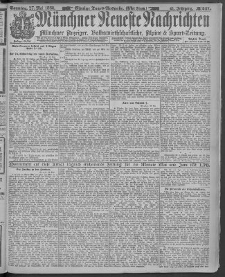 Münchner neueste Nachrichten Sonntag 27. Mai 1888