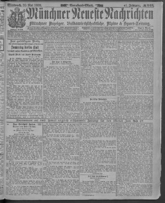 Münchner neueste Nachrichten Mittwoch 30. Mai 1888