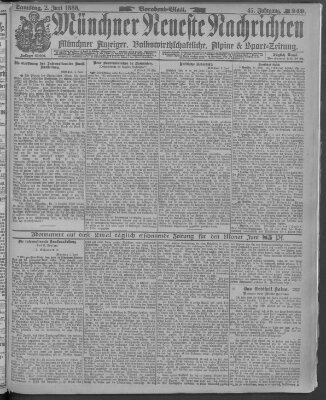 Münchner neueste Nachrichten Samstag 2. Juni 1888