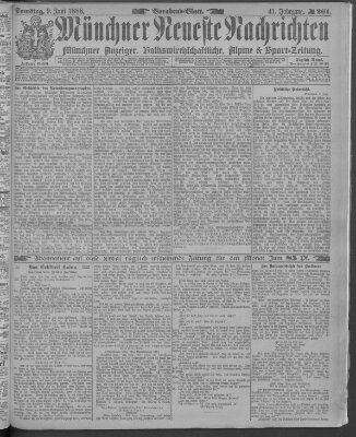 Münchner neueste Nachrichten Samstag 9. Juni 1888