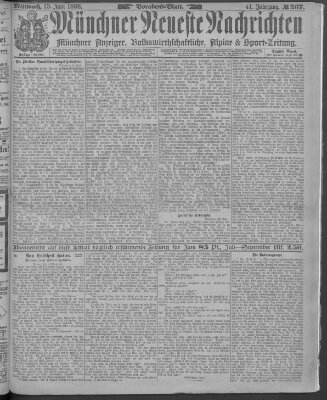 Münchner neueste Nachrichten Mittwoch 13. Juni 1888