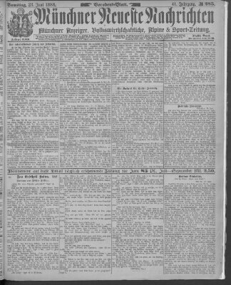 Münchner neueste Nachrichten Samstag 23. Juni 1888