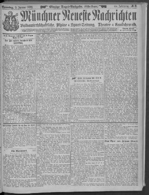 Münchner neueste Nachrichten Sonntag 3. Januar 1892