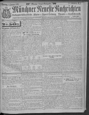 Münchner neueste Nachrichten Montag 4. Januar 1892