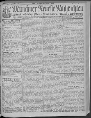 Münchner neueste Nachrichten Dienstag 5. Januar 1892