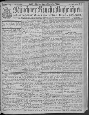 Münchner neueste Nachrichten Donnerstag 7. Januar 1892