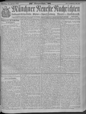 Münchner neueste Nachrichten Freitag 15. Januar 1892
