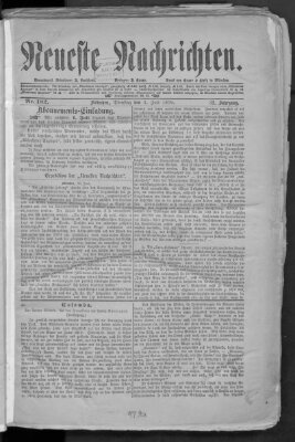 Neueste Nachrichten (Münchner neueste Nachrichten) Dienstag 1. Juli 1879