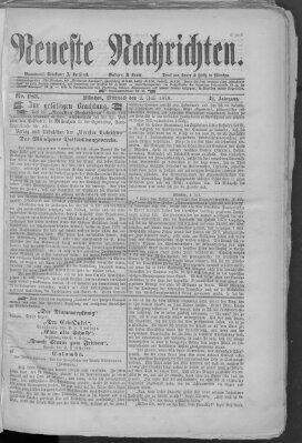 Neueste Nachrichten (Münchner neueste Nachrichten) Mittwoch 2. Juli 1879