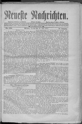 Neueste Nachrichten (Münchner neueste Nachrichten) Freitag 18. Juli 1879