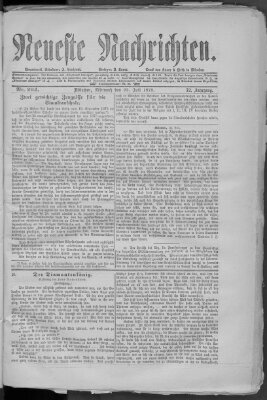 Neueste Nachrichten (Münchner neueste Nachrichten) Mittwoch 23. Juli 1879