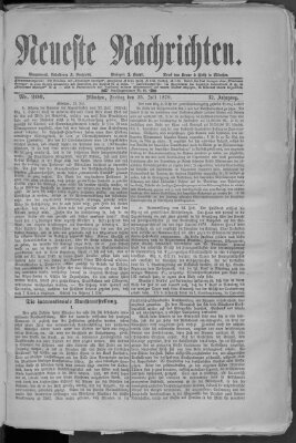 Neueste Nachrichten (Münchner neueste Nachrichten) Freitag 25. Juli 1879