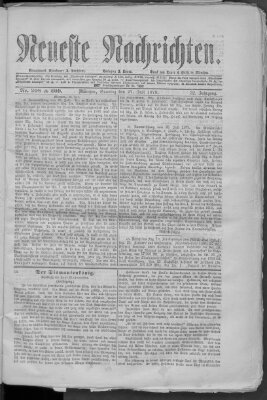 Neueste Nachrichten (Münchner neueste Nachrichten) Sonntag 27. Juli 1879