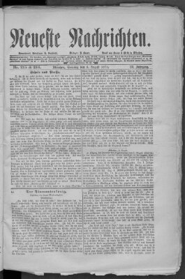 Neueste Nachrichten (Münchner neueste Nachrichten) Sonntag 3. August 1879