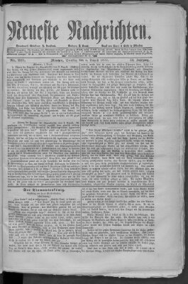 Neueste Nachrichten (Münchner neueste Nachrichten) Dienstag 5. August 1879