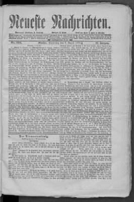 Neueste Nachrichten (Münchner neueste Nachrichten) Donnerstag 7. August 1879