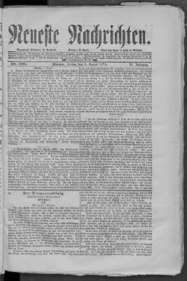 Neueste Nachrichten (Münchner neueste Nachrichten) Freitag 8. August 1879