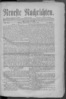 Neueste Nachrichten (Münchner neueste Nachrichten) Mittwoch 13. August 1879