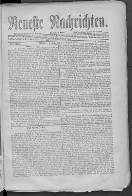 Neueste Nachrichten (Münchner neueste Nachrichten) Freitag 22. August 1879