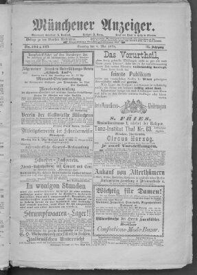 Münchener Anzeiger (Münchner neueste Nachrichten) Sonntag 4. Mai 1879