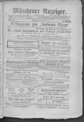 Münchener Anzeiger (Münchner neueste Nachrichten) Mittwoch 21. Mai 1879