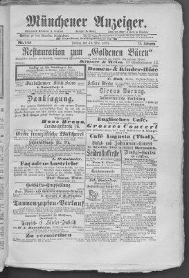 Münchener Anzeiger (Münchner neueste Nachrichten) Freitag 23. Mai 1879