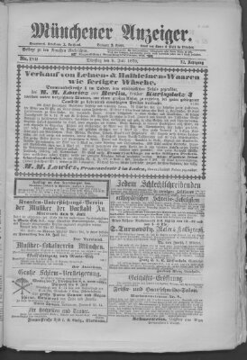 Münchener Anzeiger (Münchner neueste Nachrichten) Dienstag 8. Juli 1879