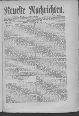 Münchener Anzeiger (Münchner neueste Nachrichten) Dienstag 15. Juli 1879