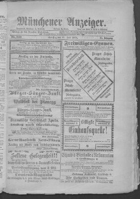 Münchener Anzeiger (Münchner neueste Nachrichten) Samstag 19. Juli 1879