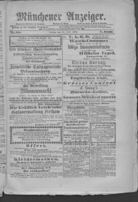 Münchener Anzeiger (Münchner neueste Nachrichten) Freitag 25. Juli 1879