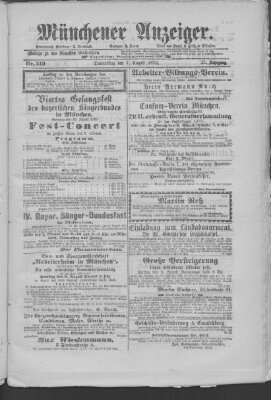 Münchener Anzeiger (Münchner neueste Nachrichten) Donnerstag 7. August 1879