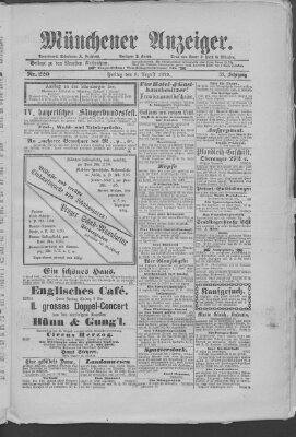 Münchener Anzeiger (Münchner neueste Nachrichten) Freitag 8. August 1879