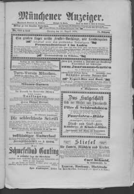 Münchener Anzeiger (Münchner neueste Nachrichten) Sonntag 10. August 1879