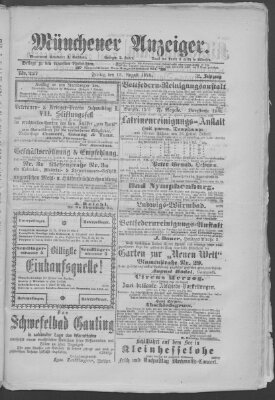 Münchener Anzeiger (Münchner neueste Nachrichten) Freitag 15. August 1879