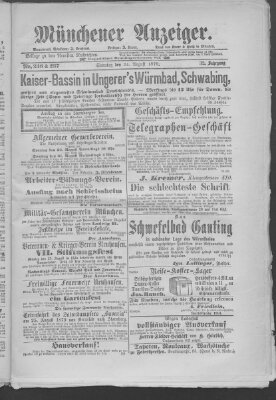 Münchener Anzeiger (Münchner neueste Nachrichten) Sonntag 24. August 1879