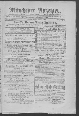 Münchener Anzeiger (Münchner neueste Nachrichten) Sonntag 31. August 1879