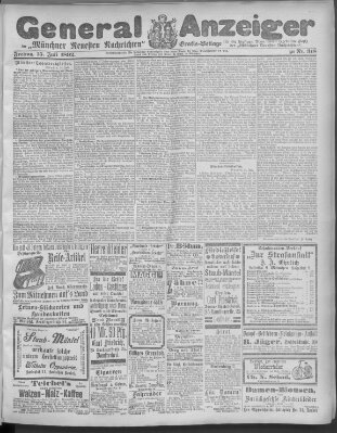 Münchner neueste Nachrichten Freitag 15. Juli 1892