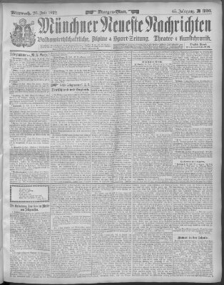 Münchner neueste Nachrichten Mittwoch 20. Juli 1892