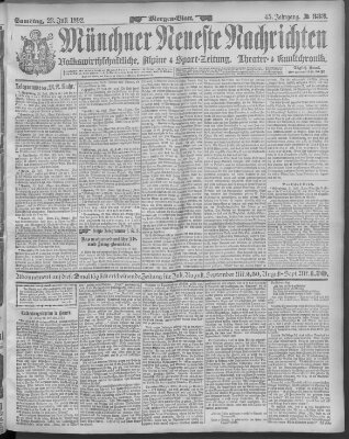 Münchner neueste Nachrichten Samstag 23. Juli 1892