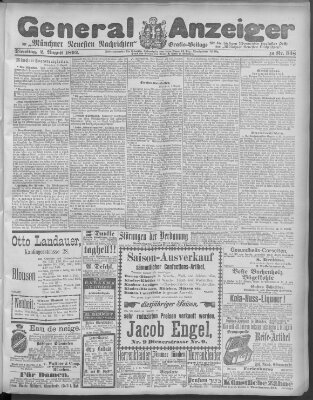 Münchner neueste Nachrichten Dienstag 2. August 1892