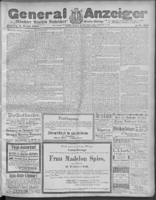 Münchner neueste Nachrichten Samstag 6. August 1892