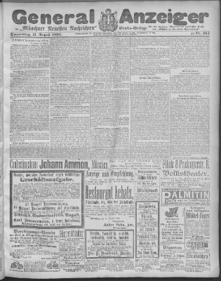 Münchner neueste Nachrichten Donnerstag 11. August 1892