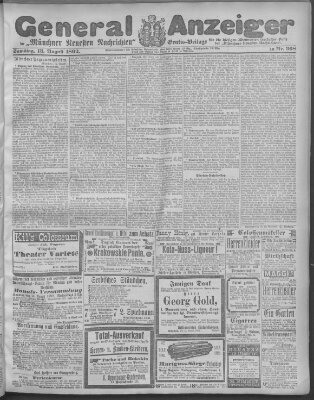 Münchner neueste Nachrichten Samstag 13. August 1892